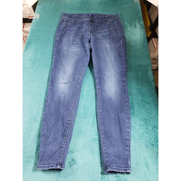 Apt 9 Jeans Size 8 Womens Blue Stretch Pull On Pants Ladies Mid Rise Skinny - Picture 2 of 11
